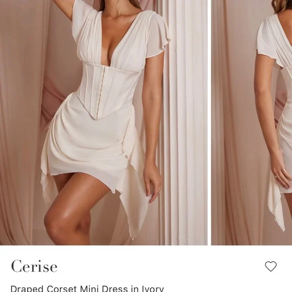 Dresses | Draped Corset Mini Dress In Ivory | Poshmark